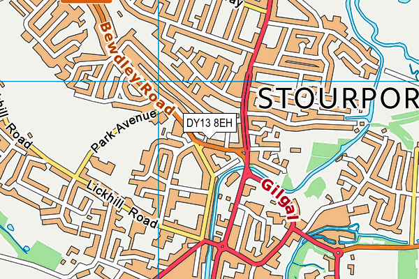 DY13 8EH map - OS VectorMap District (Ordnance Survey)