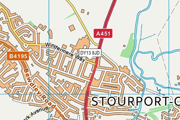 DY13 8JD map - OS VectorMap District (Ordnance Survey) DY13 8JD map - OS VectorMap District (Ordnance Survey)