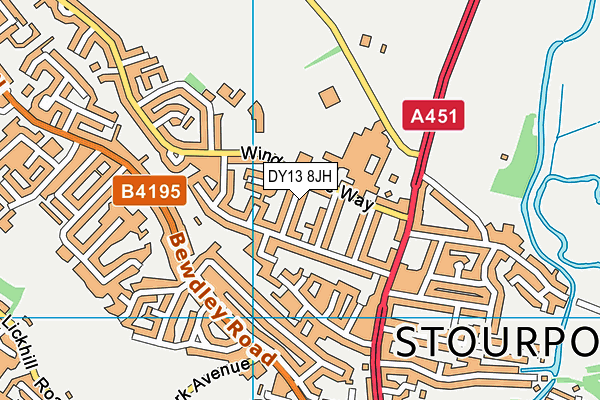 DY13 8JH map - OS VectorMap District (Ordnance Survey) DY13 8JH map - OS VectorMap District (Ordnance Survey)