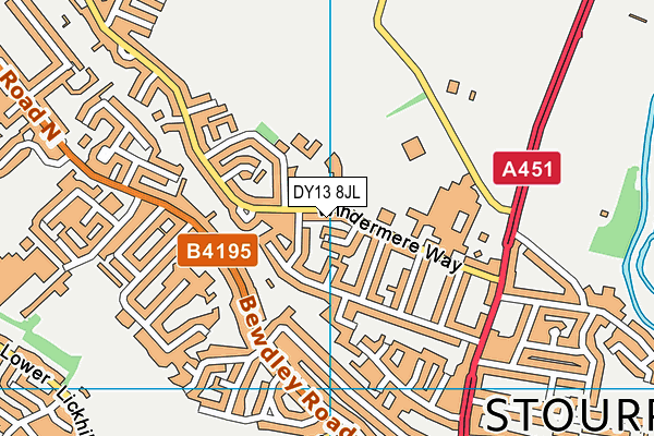 DY13 8JL map - OS VectorMap District (Ordnance Survey) DY13 8JL map - OS VectorMap District (Ordnance Survey)