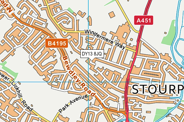 DY13 8JQ map - OS VectorMap District (Ordnance Survey) DY13 8JQ map - OS VectorMap District (Ordnance Survey)