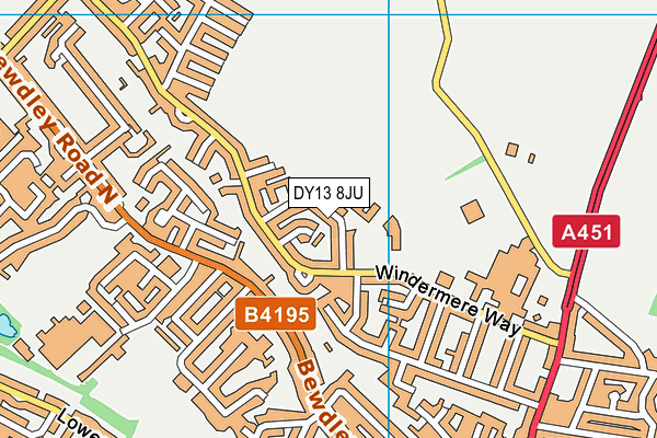 DY13 8JU map - OS VectorMap District (Ordnance Survey) DY13 8JU map - OS VectorMap District (Ordnance Survey)