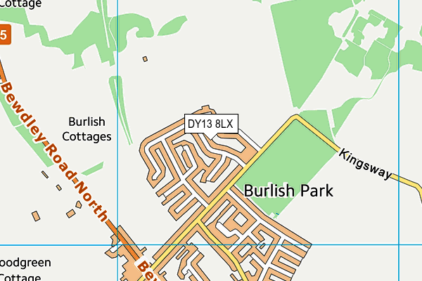 DY13 8LX map - OS VectorMap District (Ordnance Survey) DY13 8LX map - OS VectorMap District (Ordnance Survey)