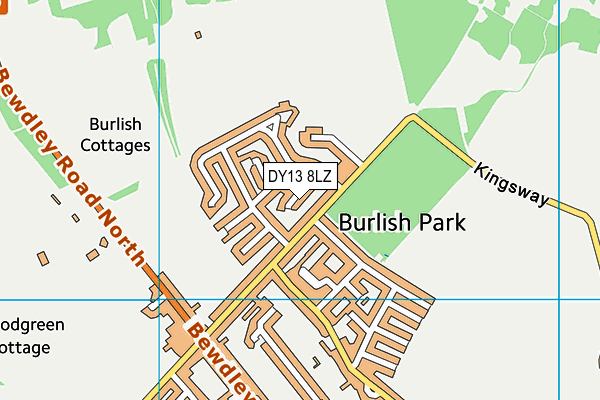 DY13 8LZ map - OS VectorMap District (Ordnance Survey) DY13 8LZ map - OS VectorMap District (Ordnance Survey)