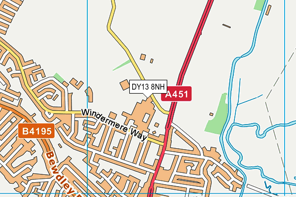 DY13 8NH map - OS VectorMap District (Ordnance Survey)