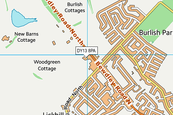 DY13 8PA map - OS VectorMap District (Ordnance Survey)
