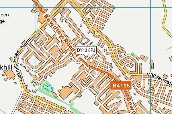 DY13 8PJ map - OS VectorMap District (Ordnance Survey) DY13 8PJ map - OS VectorMap District (Ordnance Survey)