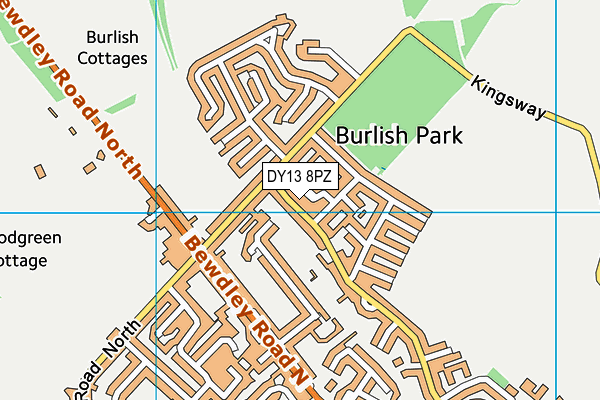 DY13 8PZ map - OS VectorMap District (Ordnance Survey) DY13 8PZ map - OS VectorMap District (Ordnance Survey)