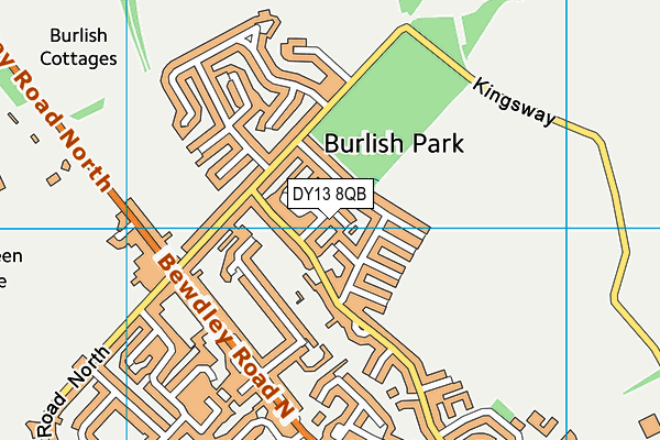 DY13 8QB map - OS VectorMap District (Ordnance Survey)