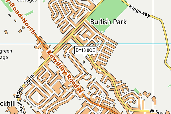 DY13 8QE map - OS VectorMap District (Ordnance Survey) DY13 8QE map - OS VectorMap District (Ordnance Survey)