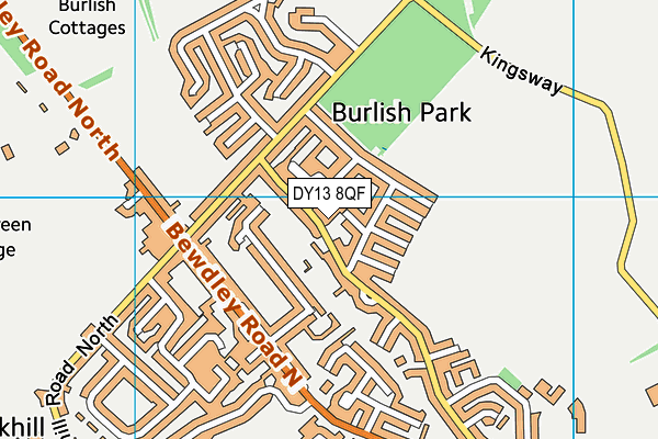 DY13 8QF map - OS VectorMap District (Ordnance Survey) DY13 8QF map - OS VectorMap District (Ordnance Survey)