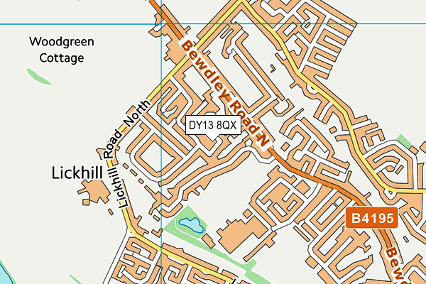 DY13 8QX map - OS VectorMap District (Ordnance Survey) DY13 8QX map - OS VectorMap District (Ordnance Survey)