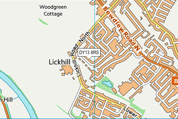 DY13 8RS map - OS VectorMap District (Ordnance Survey)