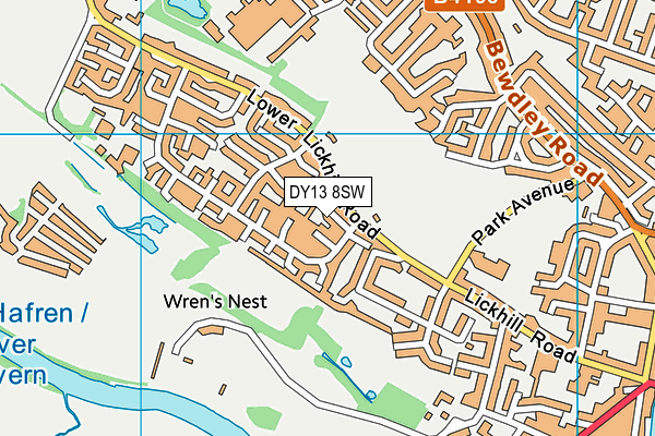 DY13 8SW map - OS VectorMap District (Ordnance Survey) DY13 8SW map - OS VectorMap District (Ordnance Survey)