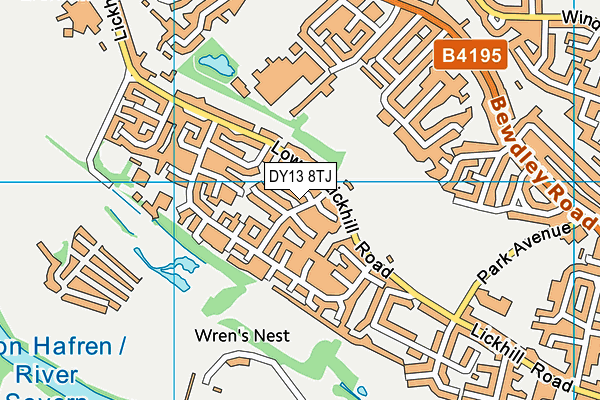 DY13 8TJ map - OS VectorMap District (Ordnance Survey) DY13 8TJ map - OS VectorMap District (Ordnance Survey)