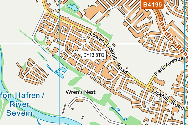 DY13 8TQ map - OS VectorMap District (Ordnance Survey) DY13 8TQ map - OS VectorMap District (Ordnance Survey)