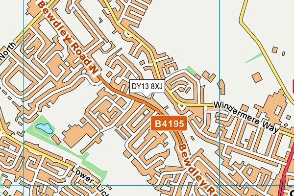 DY13 8XJ map - OS VectorMap District (Ordnance Survey) DY13 8XJ map - OS VectorMap District (Ordnance Survey)