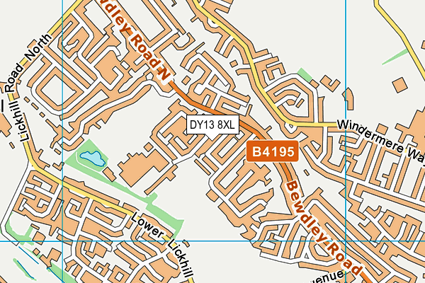 DY13 8XL map - OS VectorMap District (Ordnance Survey) DY13 8XL map - OS VectorMap District (Ordnance Survey)