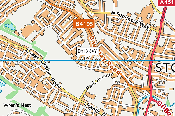DY13 8XY map - OS VectorMap District (Ordnance Survey) DY13 8XY map - OS VectorMap District (Ordnance Survey)