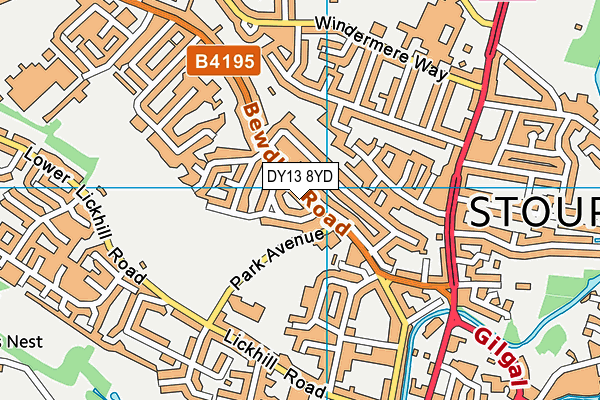 DY13 8YD map - OS VectorMap District (Ordnance Survey) DY13 8YD map - OS VectorMap District (Ordnance Survey)