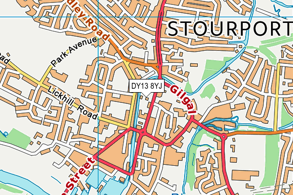 DY13 8YJ map - OS VectorMap District (Ordnance Survey)