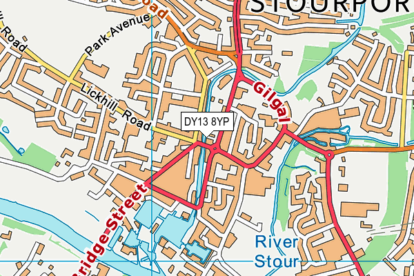 DY13 8YP map - OS VectorMap District (Ordnance Survey)