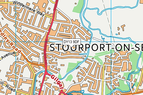 DY13 9DF map - OS VectorMap District (Ordnance Survey)
