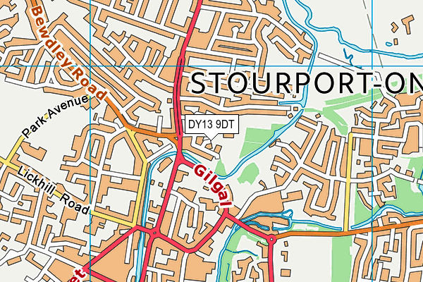 DY13 9DT map - OS VectorMap District (Ordnance Survey) DY13 9DT map - OS VectorMap District (Ordnance Survey)