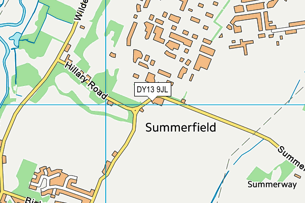 DY13 9JL map - OS VectorMap District (Ordnance Survey) DY13 9JL map - OS VectorMap District (Ordnance Survey)