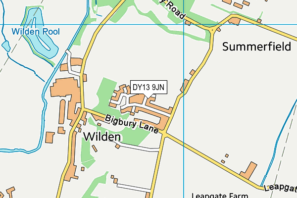 DY13 9JN map - OS VectorMap District (Ordnance Survey)