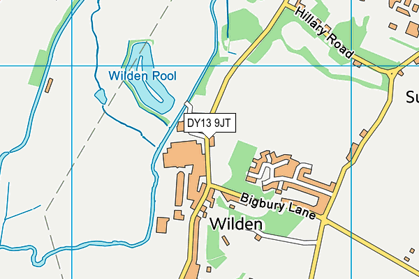 DY13 9JT map - OS VectorMap District (Ordnance Survey)