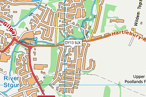 DY13 9JX map - OS VectorMap District (Ordnance Survey) DY13 9JX map - OS VectorMap District (Ordnance Survey)