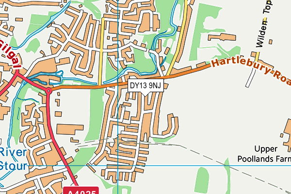 DY13 9NJ map - OS VectorMap District (Ordnance Survey) DY13 9NJ map - OS VectorMap District (Ordnance Survey)
