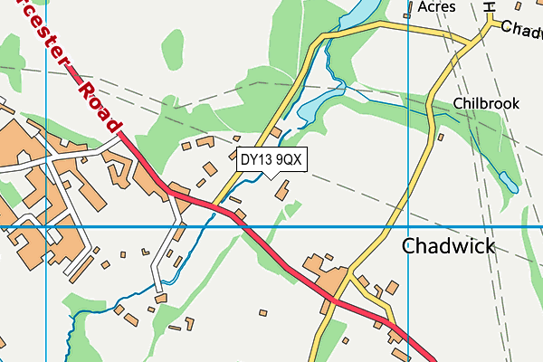 DY13 9QX map - OS VectorMap District (Ordnance Survey) DY13 9QX map - OS VectorMap District (Ordnance Survey)