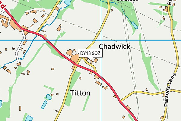 DY13 9QZ map - OS VectorMap District (Ordnance Survey)