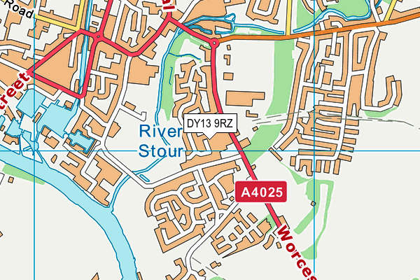 DY13 9RZ map - OS VectorMap District (Ordnance Survey)
