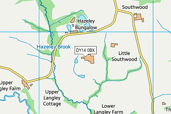 DY14 0BX map - OS VectorMap District (Ordnance Survey)