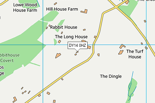 DY14 0HZ map - OS VectorMap District (Ordnance Survey)