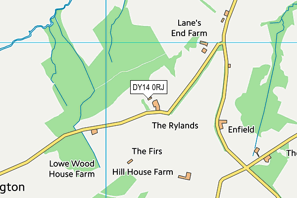 DY14 0RJ map - OS VectorMap District (Ordnance Survey)