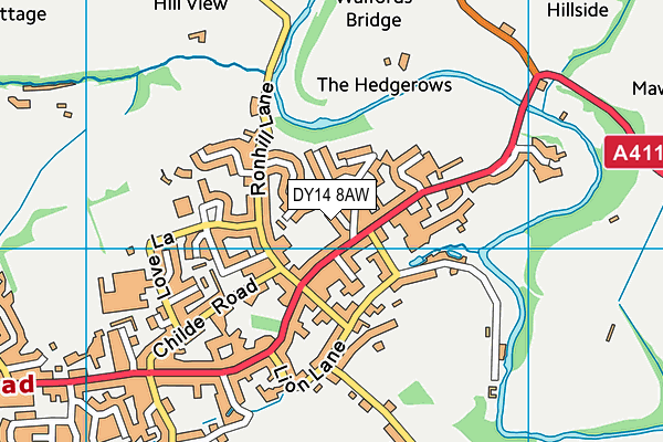 DY14 8AW map - OS VectorMap District (Ordnance Survey) DY14 8AW map - OS VectorMap District (Ordnance Survey)