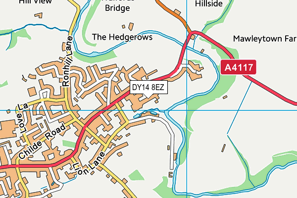 DY14 8EZ map - OS VectorMap District (Ordnance Survey)