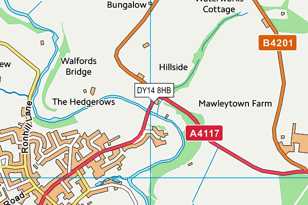 DY14 8HB map - OS VectorMap District (Ordnance Survey)