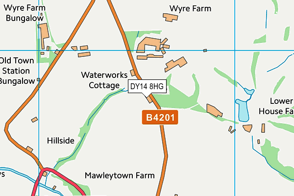 DY14 8HG map - OS VectorMap District (Ordnance Survey)