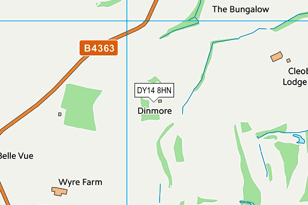 DY14 8HN map - OS VectorMap District (Ordnance Survey)