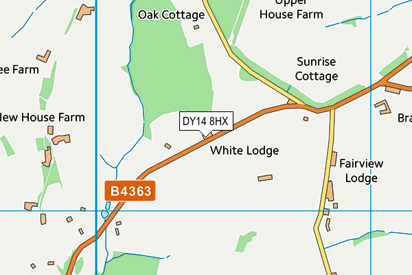 DY14 8HX map - OS VectorMap District (Ordnance Survey)