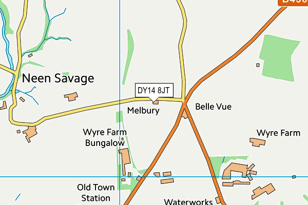 DY14 8JT map - OS VectorMap District (Ordnance Survey)