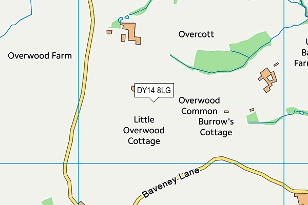 DY14 8LG map - OS VectorMap District (Ordnance Survey)