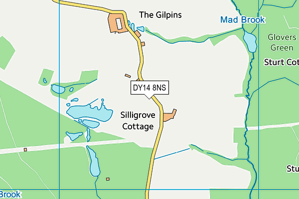 DY14 8NS map - OS VectorMap District (Ordnance Survey)