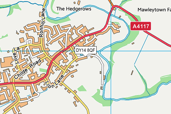 DY14 8QF map - OS VectorMap District (Ordnance Survey)