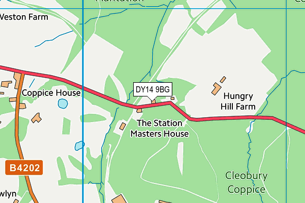 DY14 9BG map - OS VectorMap District (Ordnance Survey)